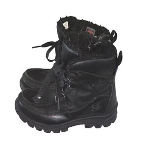 Timberland Kids Toddler 9.5  Black Side Zip Up  Winter Boots Unisex